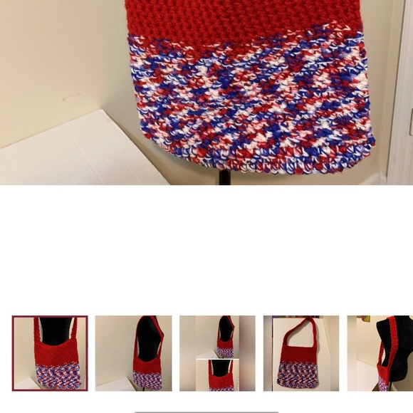 Shoulder Bag Handmade Crocheted - Picture 4 of 14